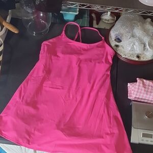 Pink Tennis Dress With Built-in Shorts And Pockets Halara